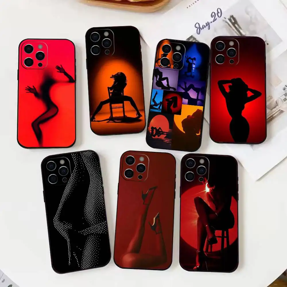 

Sexy Dancing Phone Case For iPhone 17,16,15,14,13,12,11 Plus,Pro Max,XS,Soft Silicone Black Cover