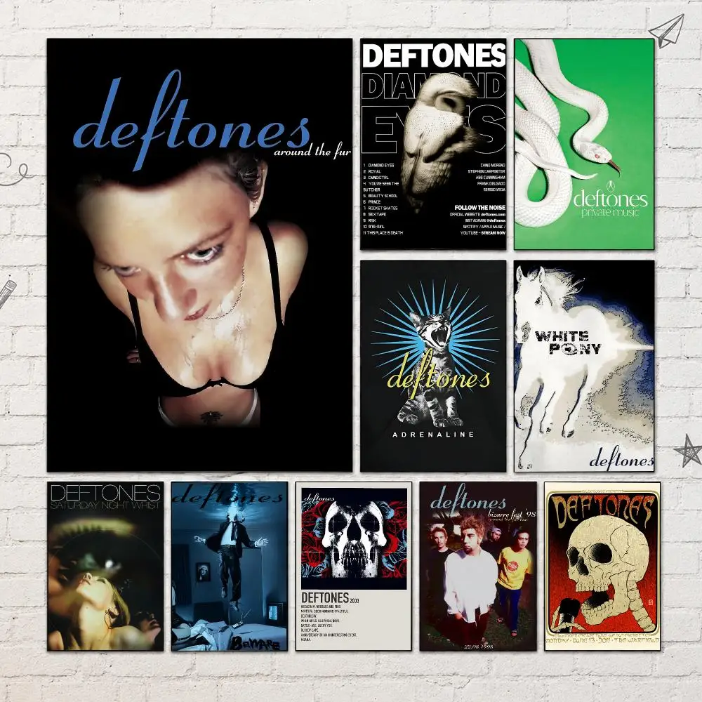 Band D-Deftones Poster PP Self-Adhesive Waterproof Wall Decor for Bedroom,Living Room,Dorm,Bar Aesthetic Decor Gift