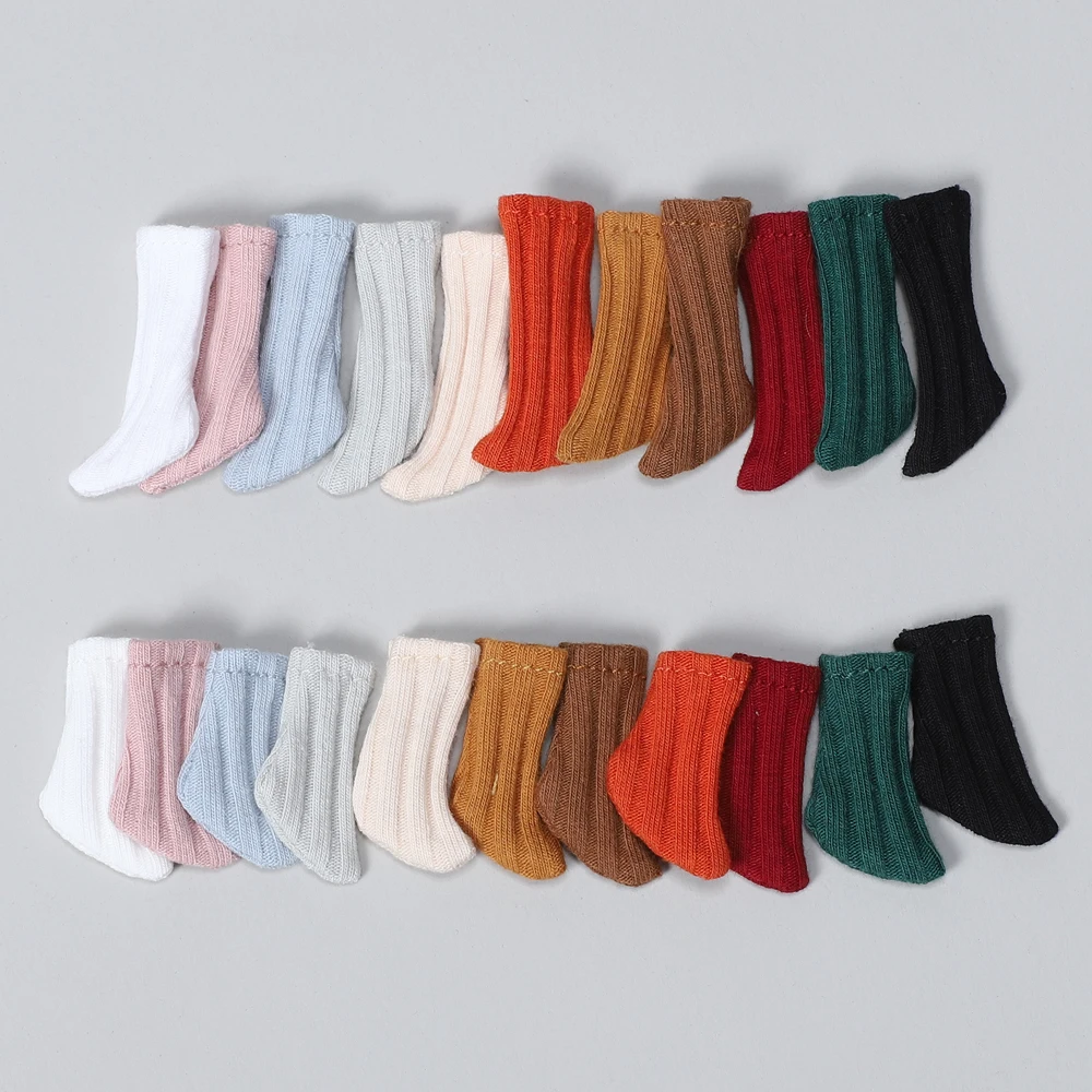 Calcetines cortos de hilo de Color sólido para muñeca Ob11, calcetín tejido para muñeca Bjd 1/12 para P9 P10 Ob11, Obitsu 11, Molly, Gsc, muñeca Bjd 1/12