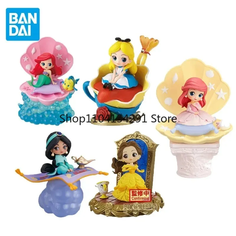 Figuras originales de anime de Disney de Bandai Qposket: figuras de Alicia y Jazmín: regalos de cumpleaños, juguetes, modelos, coleccionables
