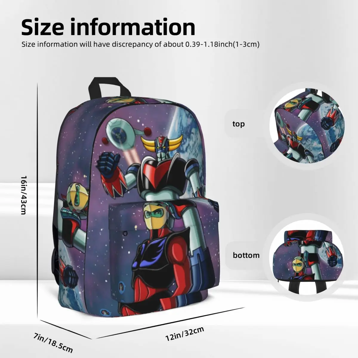 Ufo R-Robots G-Grendizers Backpack Goldorak Anime Manga Hiking Backpacks Women Custom Durable High School Bags Stylish Rucksack