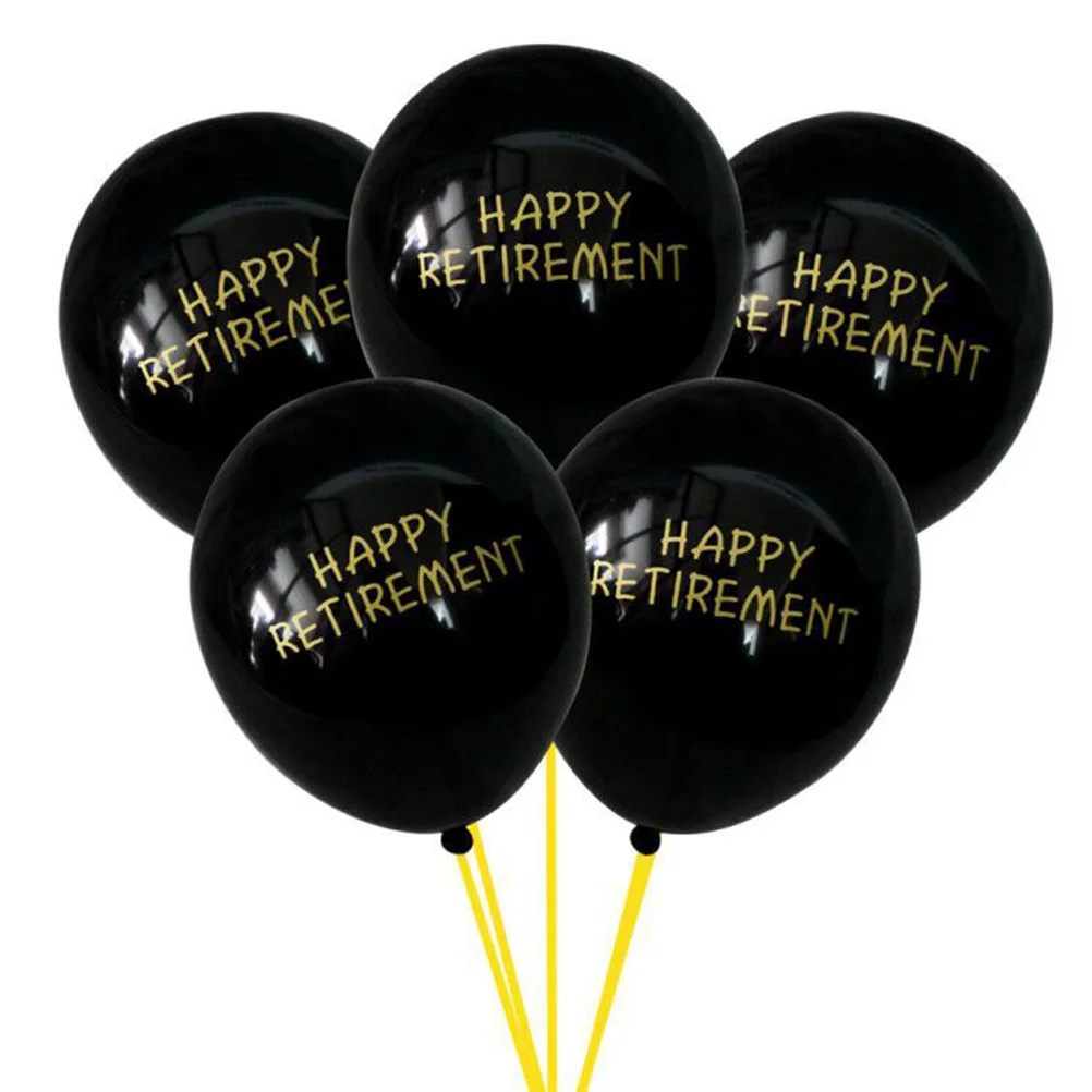 

21pcs in 1 Set Banners and Balloons Set Paper Bunting Flags Printing Balloons Garland Photo Props Party Supplies for Retirement