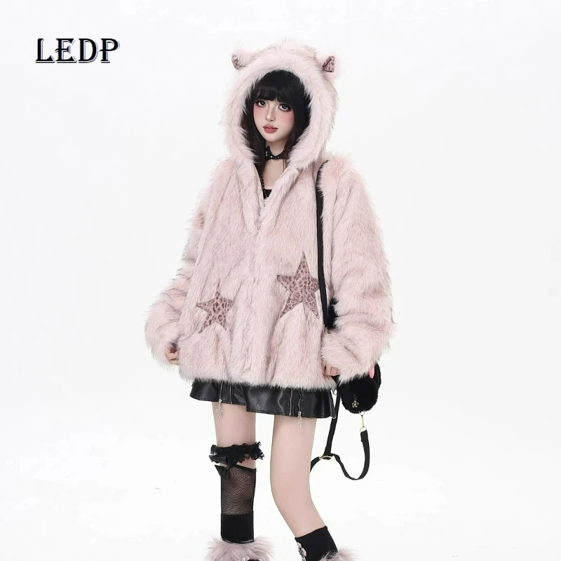 

Оригинальный дизайн, милая крутая теплая свободная женская куртка из искусственного меха, осень-зима 2023, новинка Y2k, милые универсальные утягивающие куртки для женщин