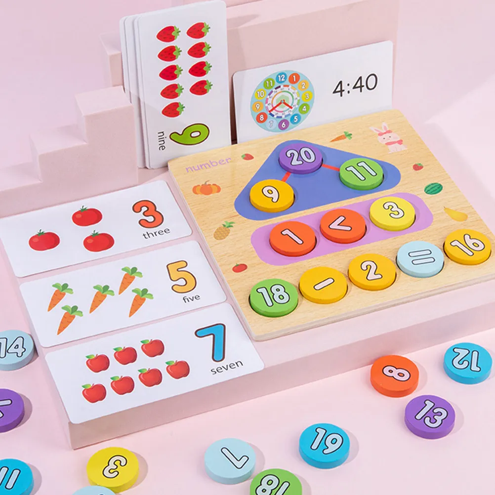1Set Number Clock Cognitive Puzzle Board Educational Matching Early Learning Interactive Parent-Child Development Game