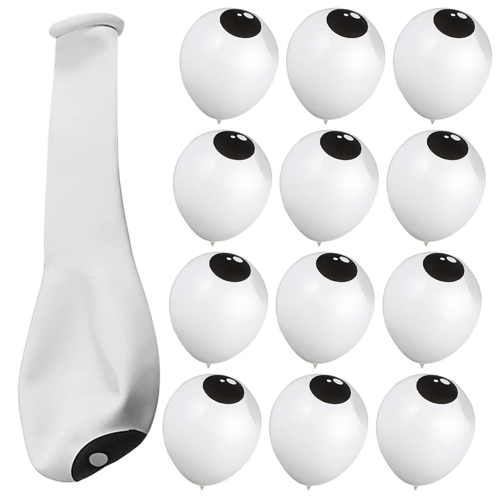 

200pcs White latex balloons Halloween party layout decoration scary eyeball balloons Halloween Creepy Party balloons Supplies