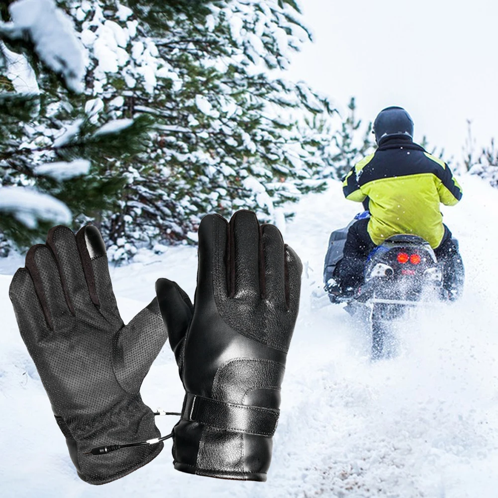 Electric Heated Gloves USB Winter Gloves Touch Screen Gloves Skiing Motorcycle Cycling Gloves for Climbing Motorcycling Riding