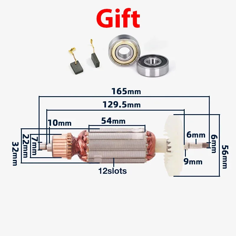 

AC220-240 Rotor Armature Anchor Stator Coil Replacement for Makita 9556NB 9556HN 9557NB 9557HN 9558NB 9558HN Accessories