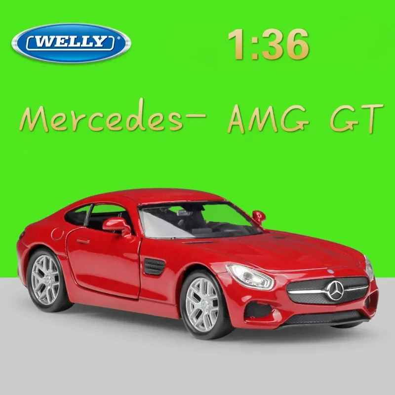 

WELLY 1:36 Scale Classic Simulation Benz AMG GT Diecast Vehicle Model Car Pull Back Alloy Car Toy Metal Toy Car Gift Collection