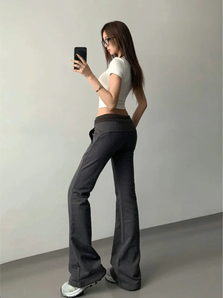 

Japanese Casual Pockets All Match Sweatpants Vintage Solid Simple Streetwear Mujer Pantalones Autumn Y2k Women Wide Leg Trousers