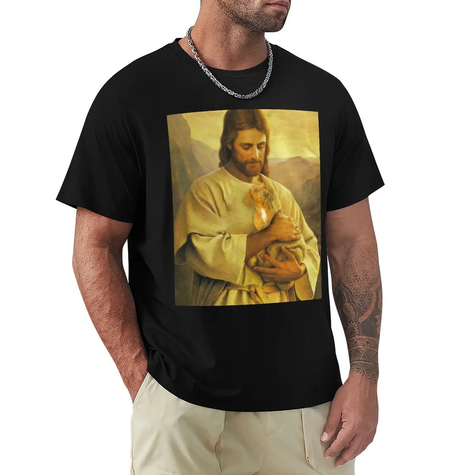 

jesus lover dachshund dog T-Shirt baggy shirts rapper graphic tees slim fit t shirts for men