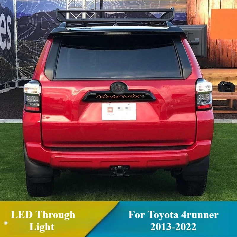 لتويوتا 4 عداء 4 عداء 2013-2022 LED من خلال ضوء لوحة ترخيص أضواء الضوء الخلفي الخلفي الضباب مصباح الفرامل ضوء 12 فولت عاكس