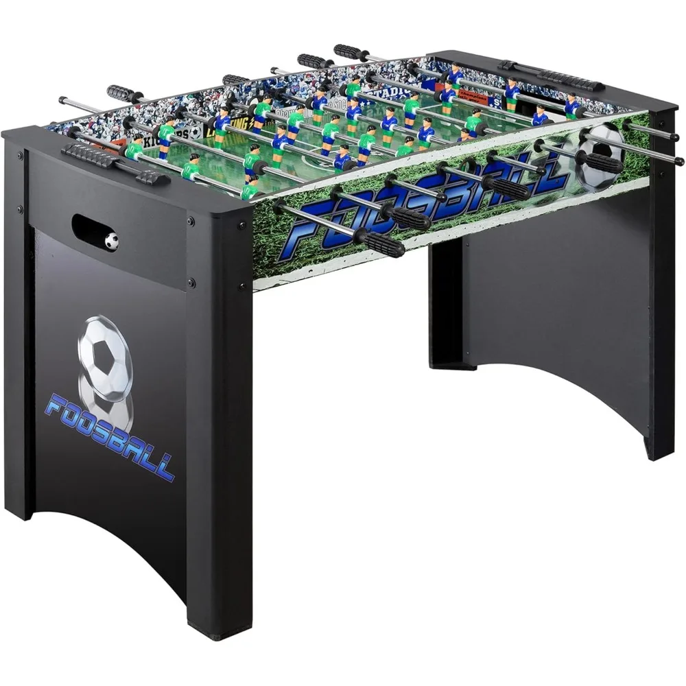 4’ Foosball Table, Soccer Game for Kids and Adults with Ergonomic Handles, Analog Scoring and Leg Levelers