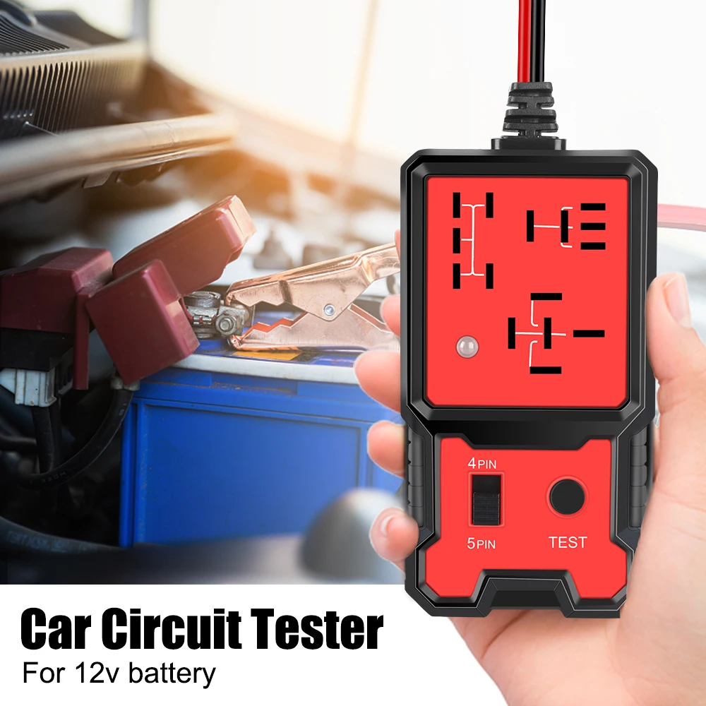 Automotive Electronic Relay Tester Car Relay Tester LED Indicator Light Car Battery Checker Car Accessories