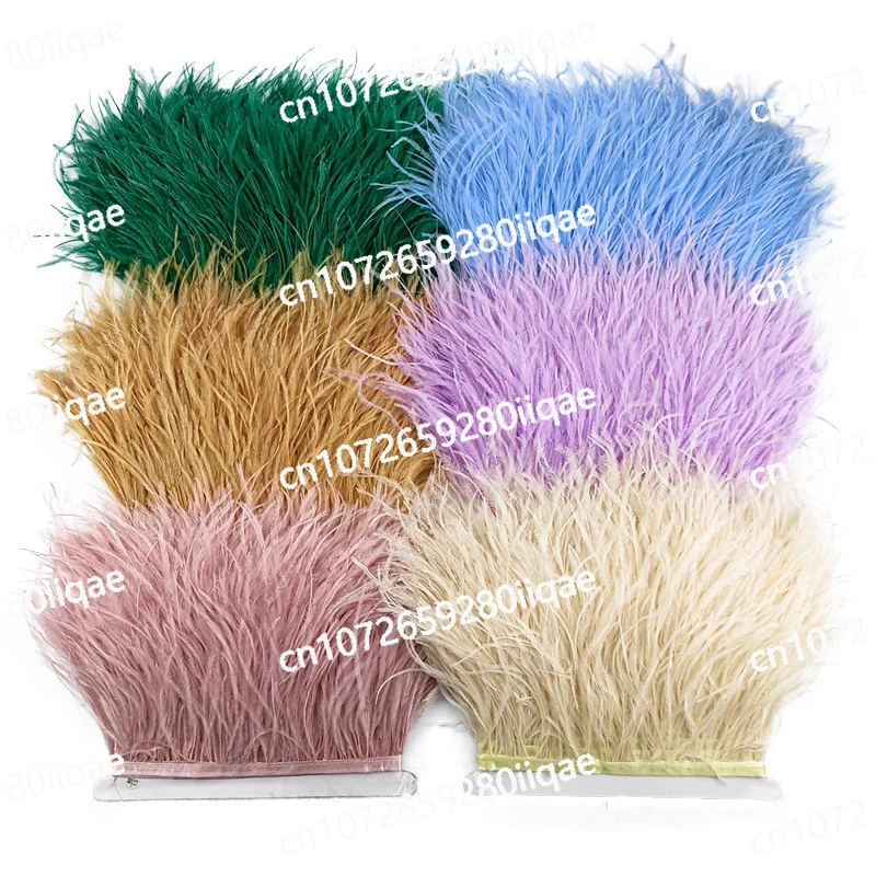 

10Meters 10-15cm Ostrich Feather Trims Needlework Accessories for Clothes Decor Fluffy Feathers Ribbon Colorful Skirt Decoration