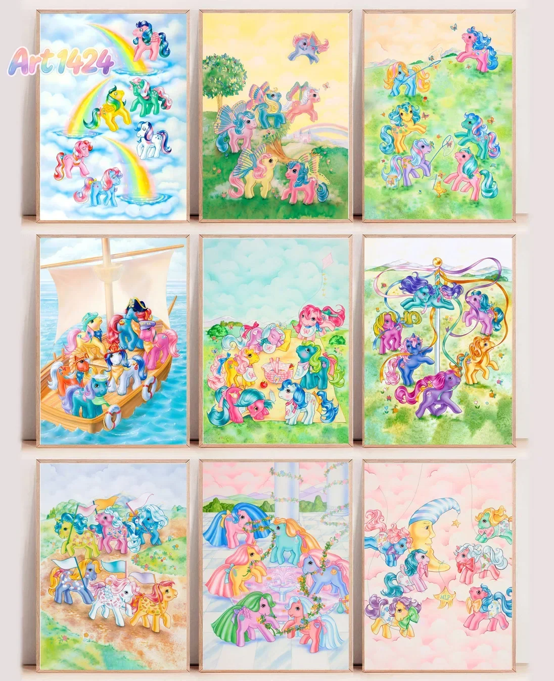 Cartoon Animation Cute My L-Little P-Pony Posters Canvas Paint Prints Wall Art Picture for Home Room Children's Room Decoration
