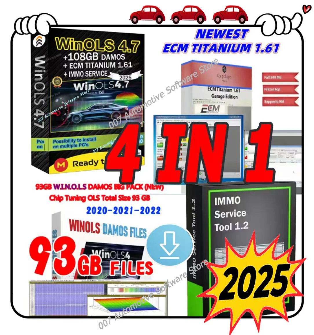 

Auto Repair Software 93GB Damos Files ECM Titanium 26100 Immobilizer Tool V1.2 Windows 4.7 with Installation Video Guide
