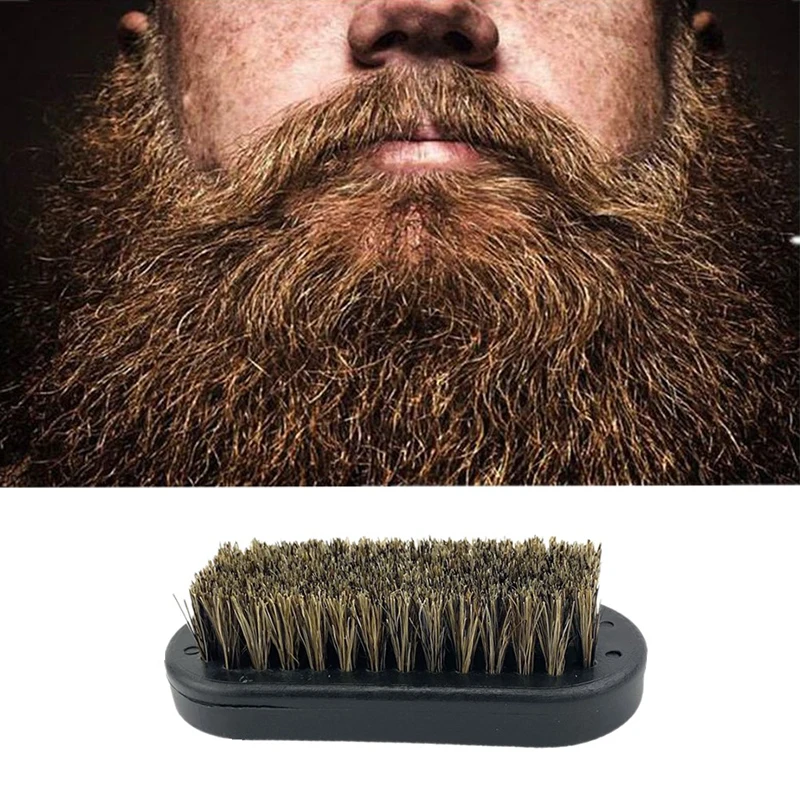 فرشاة لحية بمقبض من الراتنج للرجال ، فرشاة شعيرات الخنزير الناعم ، مشط تنظيف ورعاية ، مشط حلاقة ، أداة تنظيف على شكل رأس زيت