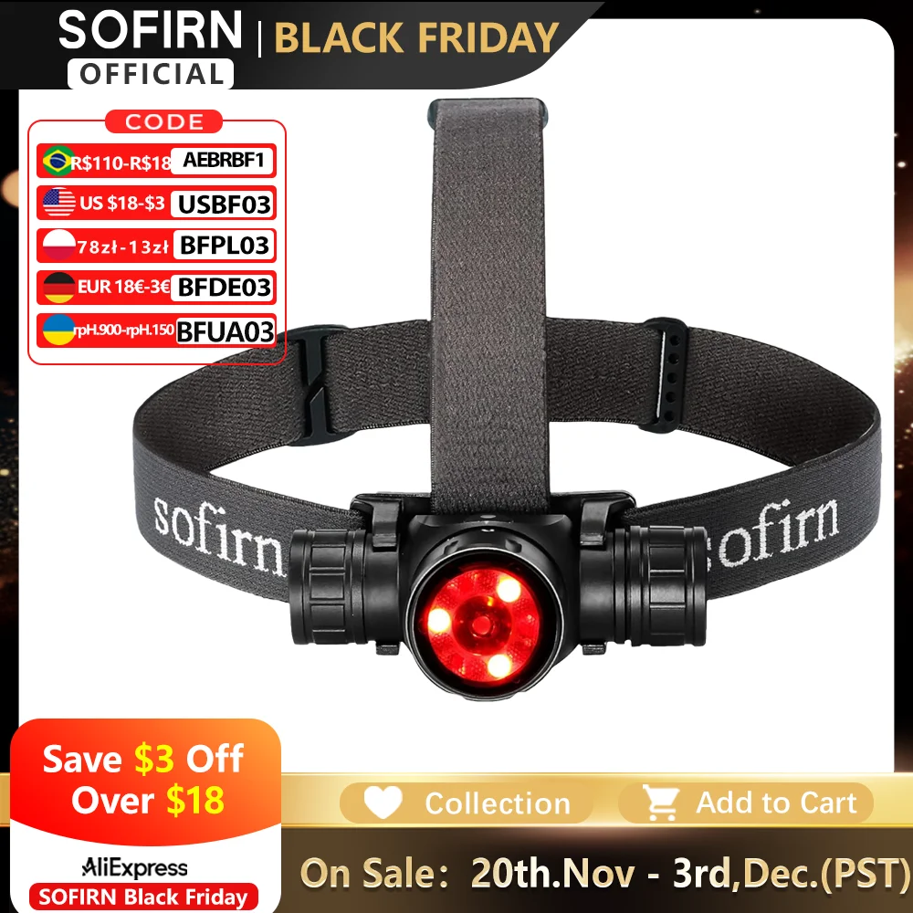 yZ[zSofirn HS21 2000lm EDC wbhv 18650 USB C [dd SFT40 ͂ȃwbhCgԊOXCb`t