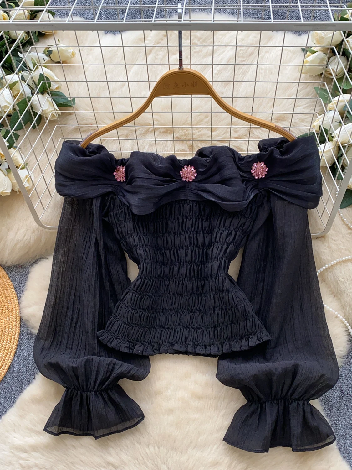 شيفون ثقيل مزين بكتف واحد irt نسائي بقصة ضيقة وطبقة أساسية irt علوية كورية Sle Commute Faion طويلة Sve #4