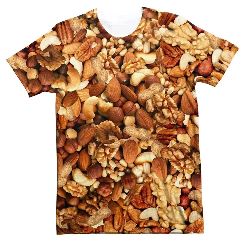 3D Print Funny Fried Chicken T-Shirts Pizza Food Graphic Men's Short Sleeve T Shirt Oversized Harajuku Y2k Top Tees Man Clothing view 2