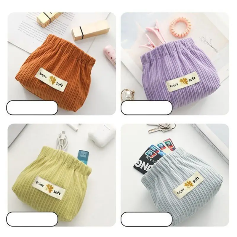 Soft  Women Coin Purse Mini Cute Zipper Girls Coin Wallet USB Cable Bag Key Wallets