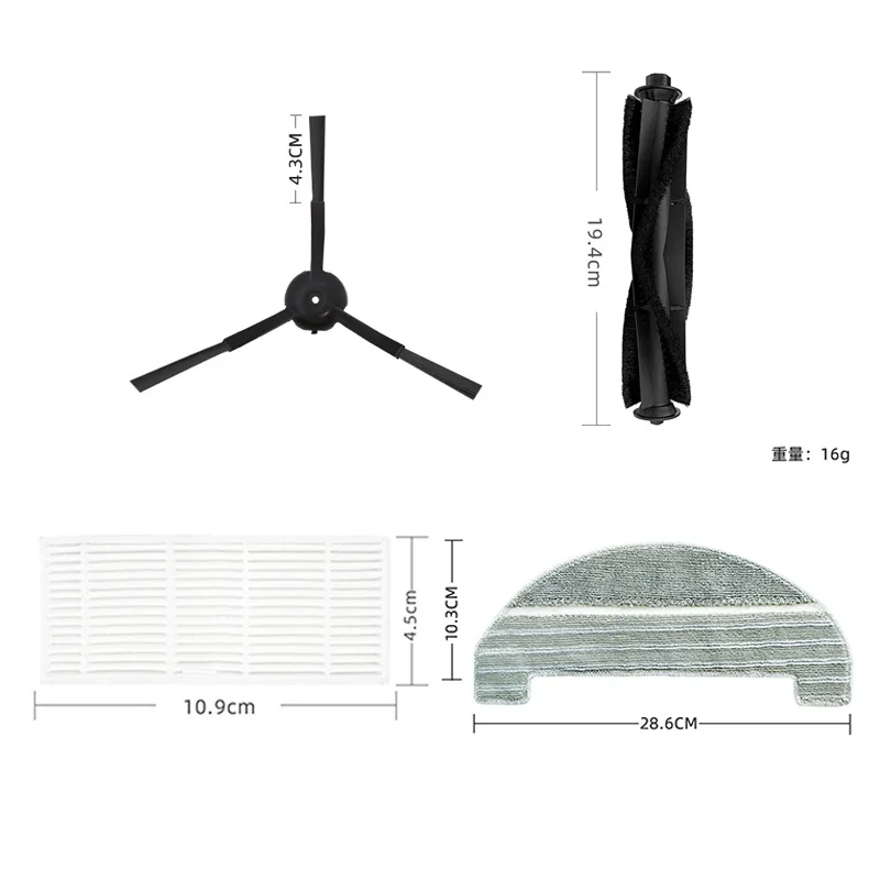 Almohadillas de fregona al vacío, bolsas de polvo, Kit de filtro de cepillo, piezas de repuesto para iHome AutoVac Nova, Robot vacío