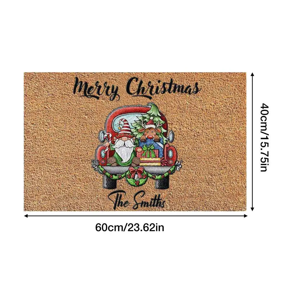 VIKAMA Christmas Welcome Gnome Doormat Indoor Outdoor Entrance Carpet Home Decor Hallway Kitchen Living Room Floor Mat