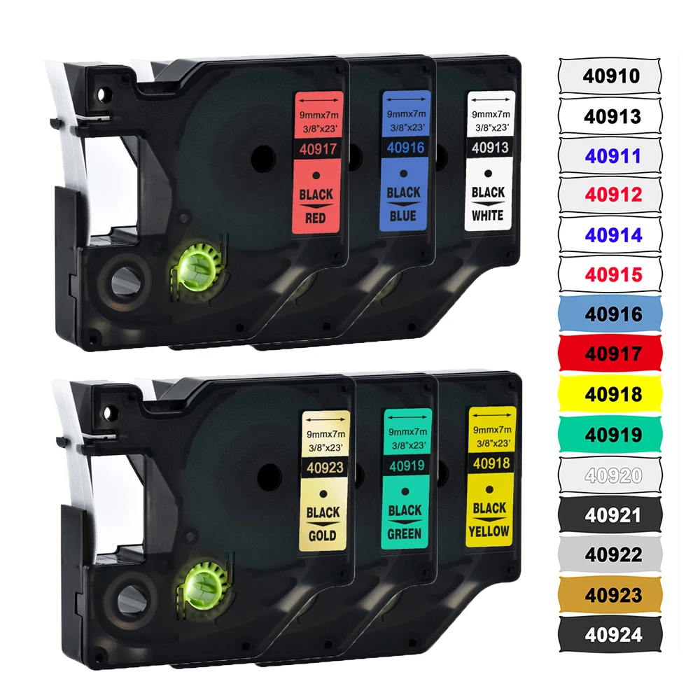 Étiquette pour ruban Dymo D1, 6/9/12/19/24mm, 45013/40913/43713, Compatible avec étiqueteurs LM 160 210D