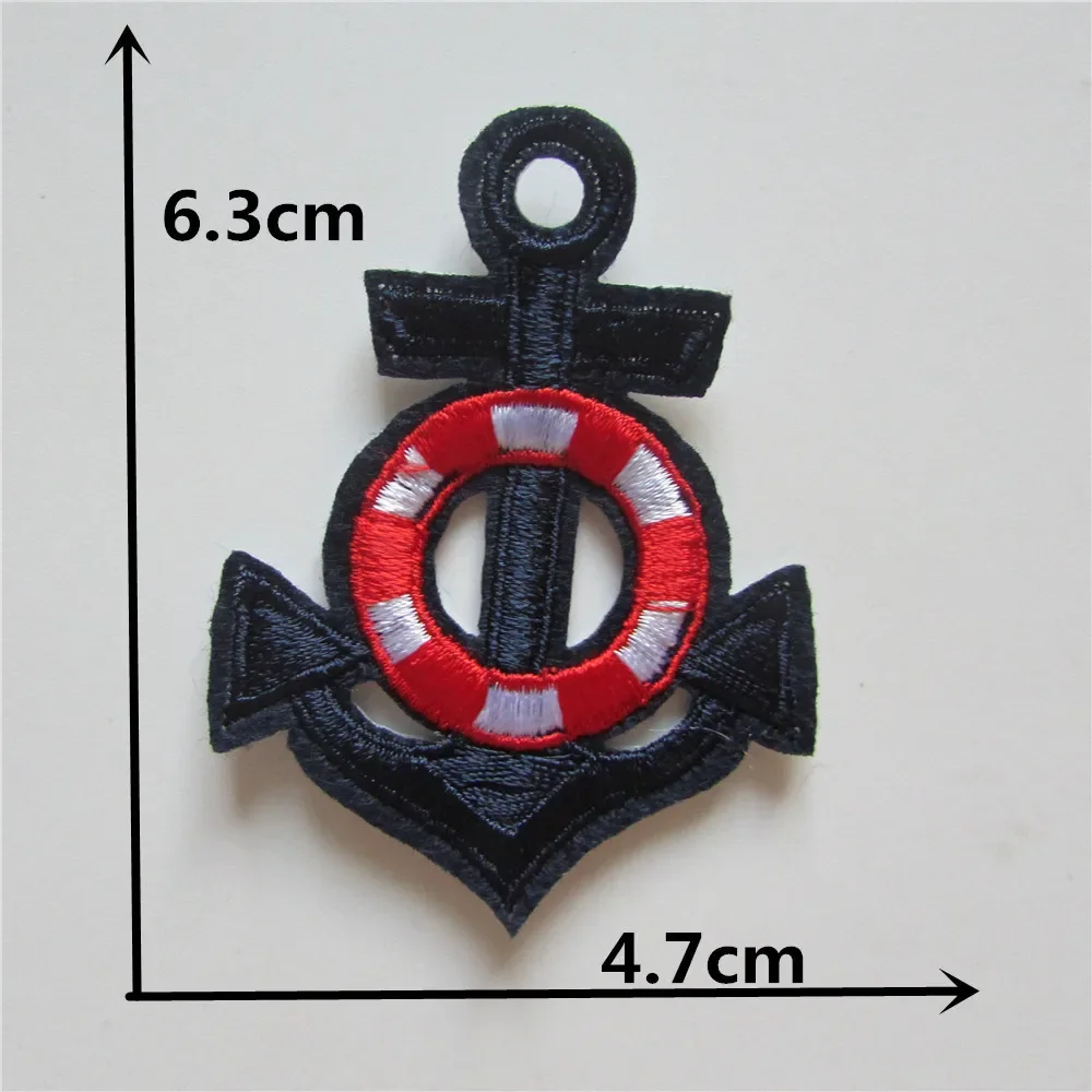 New arrive Embroidered Boat Anchor Patch Cap Clothes Stickers Bag Iron Applique Stripes Apparel Sewing DIY Clothing Accessories