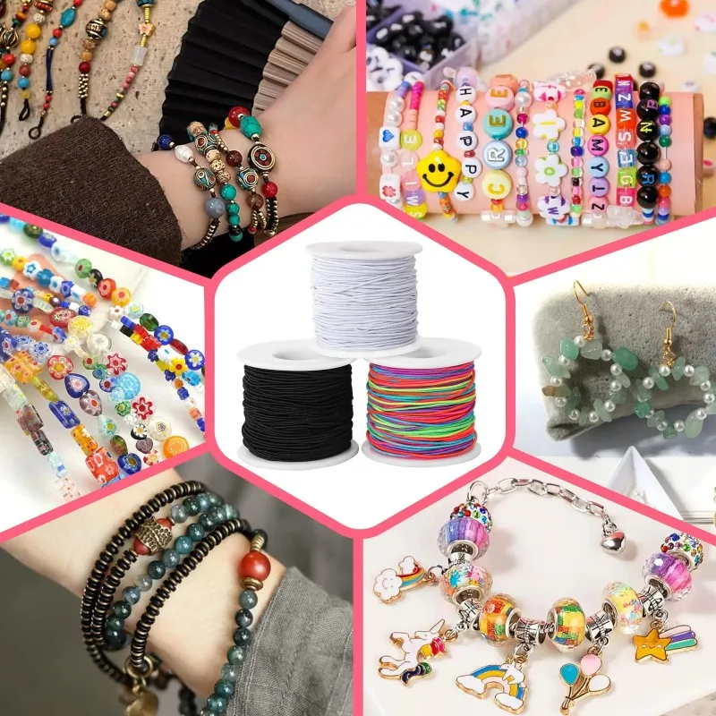 Rainbow Elastic Beading Cord, Colorful Stretchy Crafting Thread String For DIY Jewelry Making Bracelet Necklace Supplies view 6