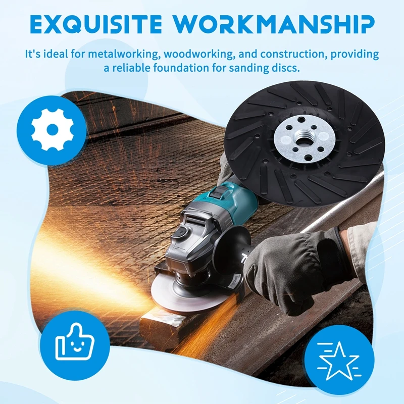 ABRW 4.5 Inch Angle for Grinder Backing Pad 2Pcs Non-Slip Resin Fiber Disc Compatible with for Grinding Sanding