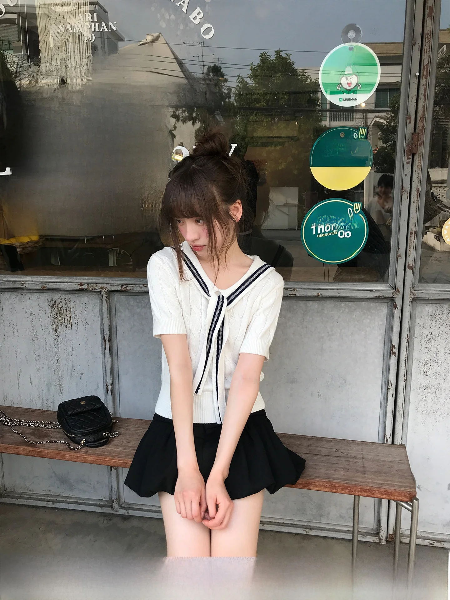 

Cannon 324331 Limited Time 95 Sea Gull Diary Color Block Knitted Short Sleeve Cotton Blend College Style Regular Fit Women's Top