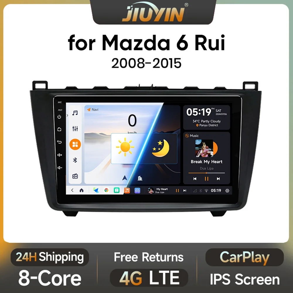 JIUYIN 2 din Android Auto Radio For Mazda 6 Rui GH 2008 - 2015 Carplay 4G Car Multimedia GPS 2din autoradio 