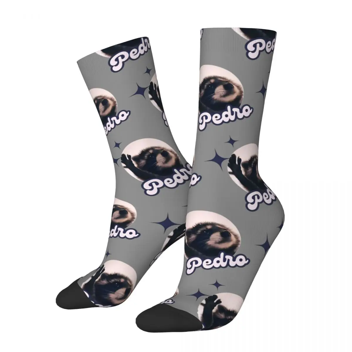 Pedro Raccoon Stockings dancing Design Vintage Socks Autumn Anti Skid Socks Men's Cycling High Quality Socks