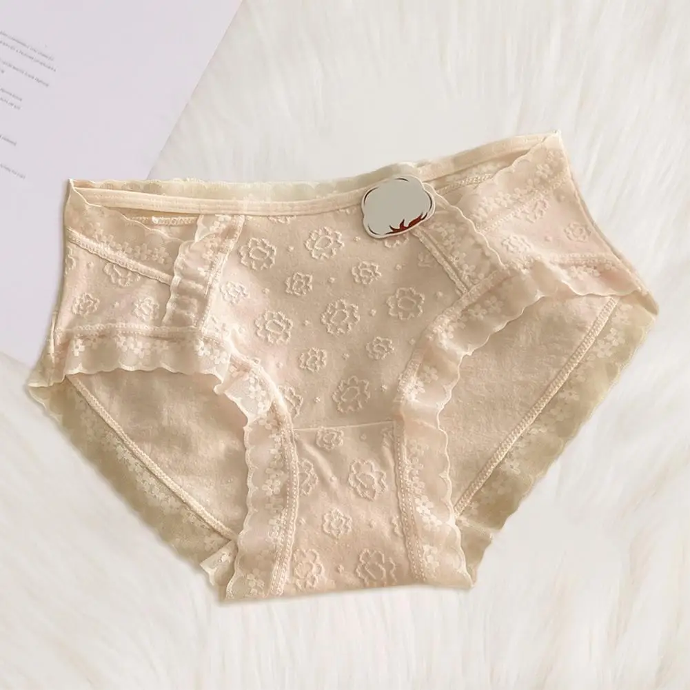 Women Lace Panties Women Panties Lace Flower Pattern High Waist Panties for High School Students Comfortable for Teens