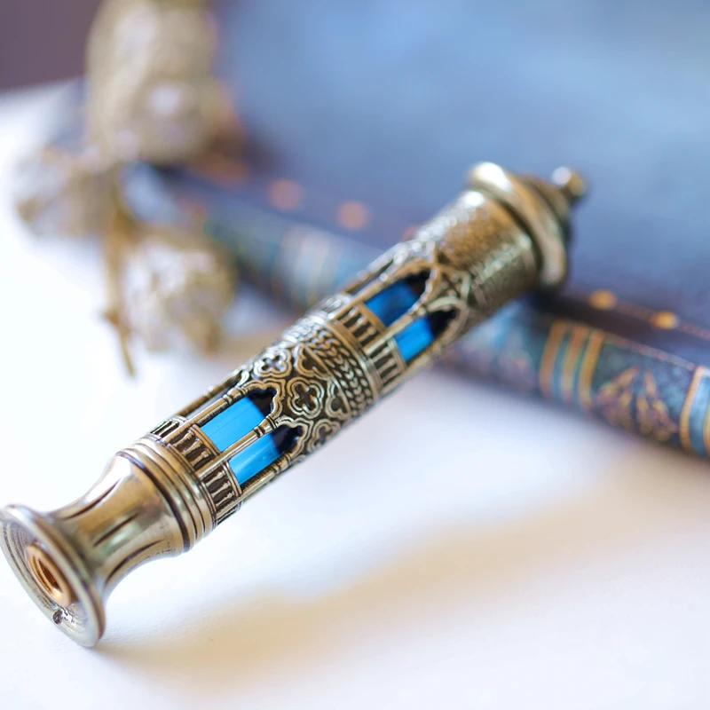 European classical Bortoletti handmade Venice glazed copper fire lacquer handle seal gift box