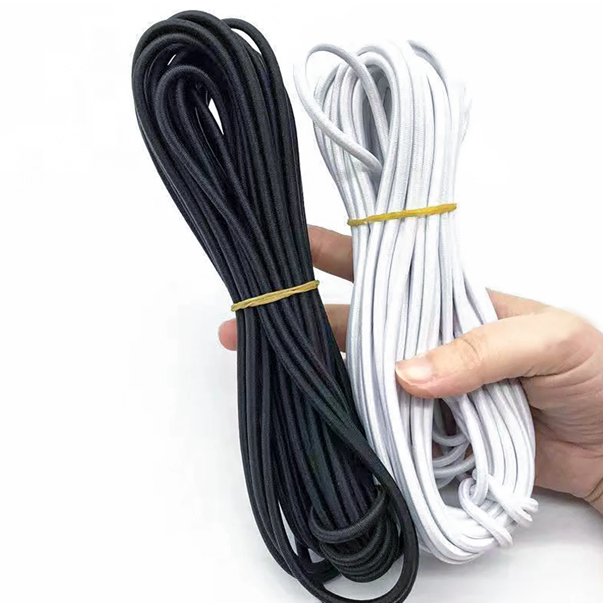 

3/5/10/15M/Roll New 3.0mm Black White Round Elastic Bands Cord Elastic Rubber Rope igh-Quality Sewing Garment Craft for DIY Jewe