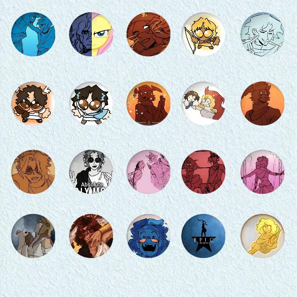 Cute E-Epic The Musical-S Badges Fashion New Hip Hop Versatile Round Metal Badge Cartoon Pin Gift Wholesale