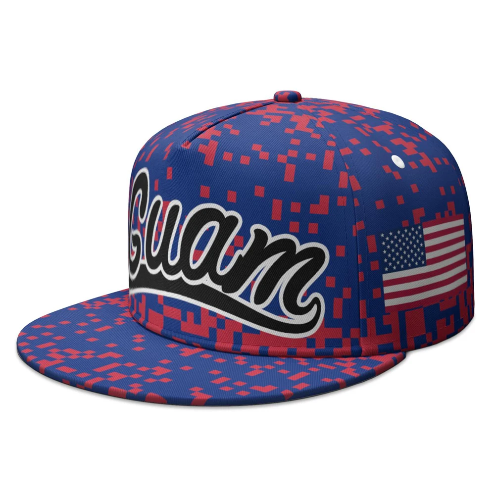 Gorra de Ala Plana de Guam, Personalizada con Nombre, Número, Logotipo del Equipo, Gorra de Hip-Hop, para Viajes, País, América, Nación, Bandera de Estados Unidos, Foto, Accesorio para la Cabeza
