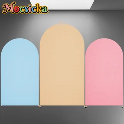 Mocsicka Solid Color Arch Backdrop Cover Soft Fabric Black White Pink Decors Adult Wedding Baby Birthday Party Arched Background