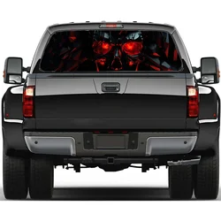 Dark Devil Skull Car Rear Window Decal Fit Pickup,Truck,Car Universal See Through Perforated Back Window Vinyl Sticker