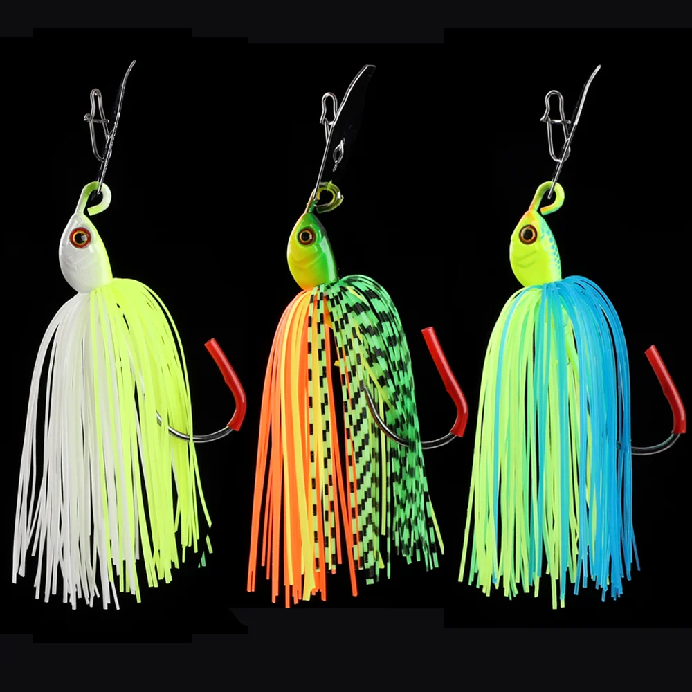 T 20pcs/1pcs High Quality Chatterbait Jig Fishing Lures Metal Jig Head Bass Bait CTEX14