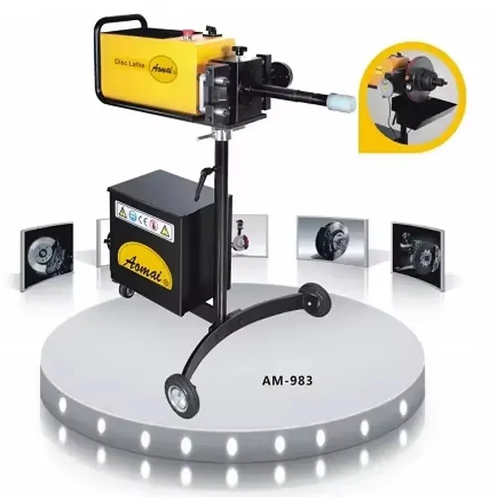 On&Off Brake Disc Lathe Grinding Machine Dual-Function Brake Disc Cutting Machine AM983 Auto Repair Tool