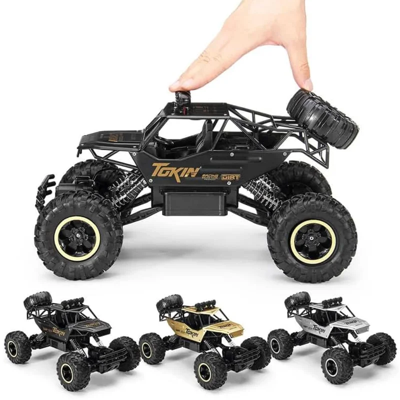 1:12/16 RC 자동차 원격 조종 자동차 오프로드 트럭 금속 쉘 LED 헤드라이트 오프로드 몬스터 4WD 전지형 RC 트럭 장난감 어린이용