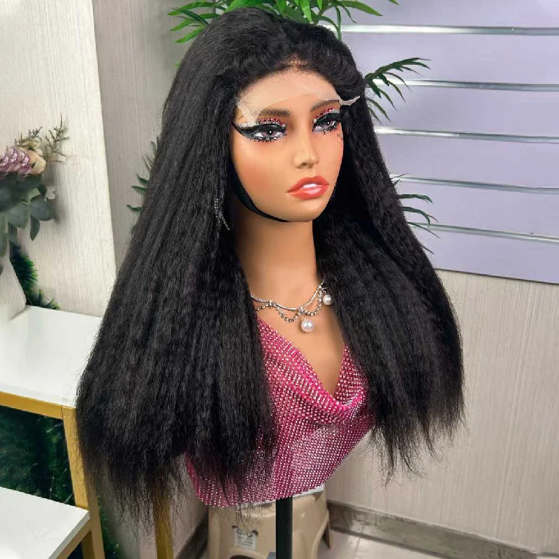 

Прямой парик с кружевной передней частью из вьетнамских натуральных волос, с завязками, 360-градусный фронтальный парик без клея, прямой парик Яки, распродажа по сниженной цене