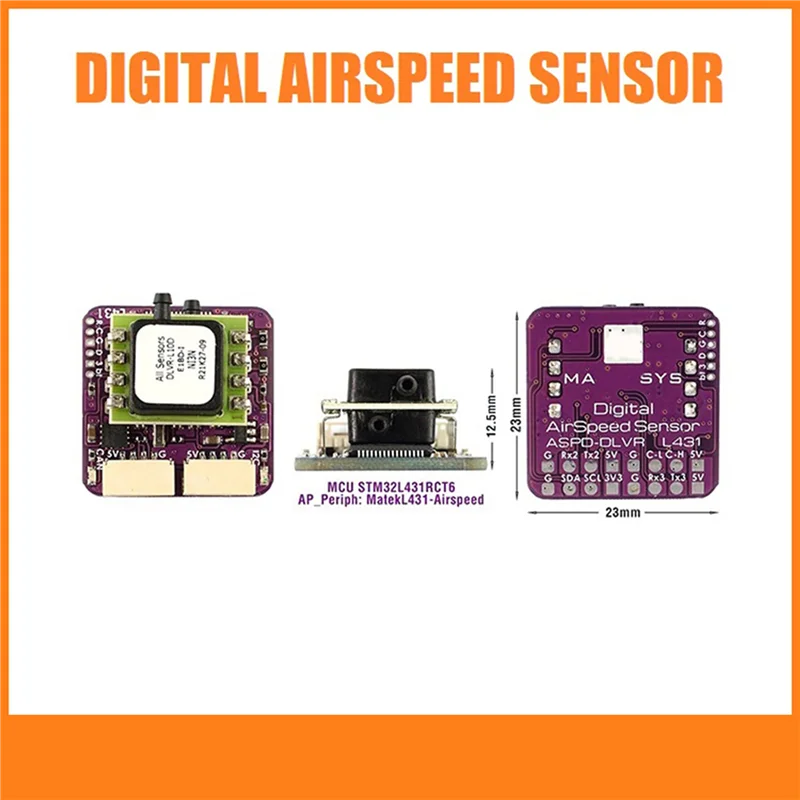 【ラストチャンス！】2X Matek ASPD-DLVR デジタル対気速度センサー RC FPV レーシングフリースタイル飛行機ドローン F765-Wing フライトコントロール用