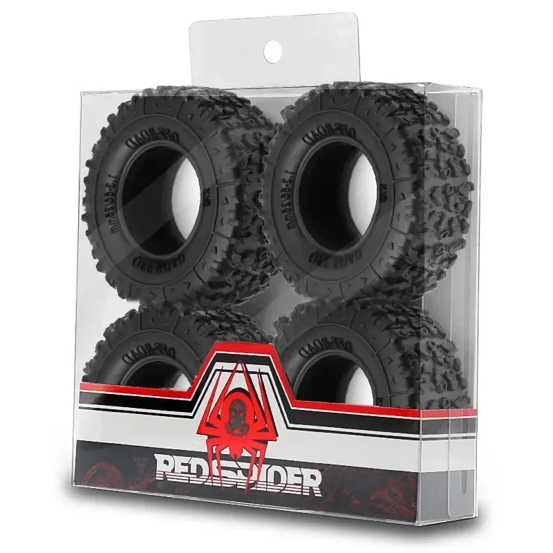 4 SZT. 1,3-calowe Bardzo Miękkie Gumowe Opony Samoprzylepne do Modeli RC Crawler 1/24 1/18 SCX24 TRX4M FCX24 AX24 - Ulepszone Koła