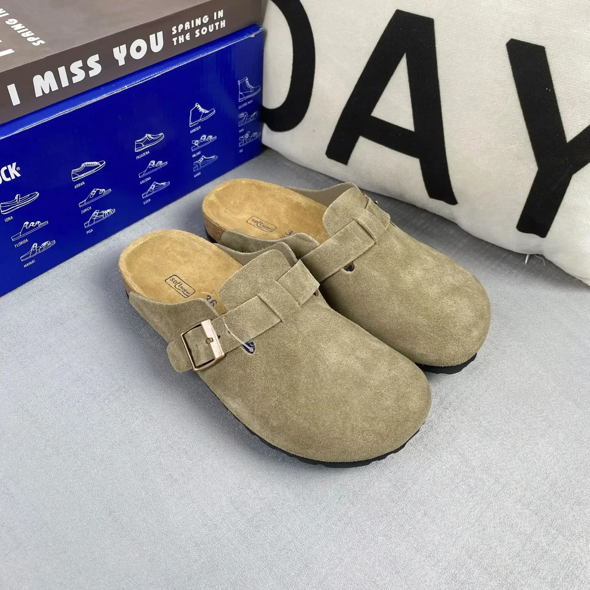 New Burken new leather CK women's and men's underwear summer fashion are both sandals shoes with soft soles sandals