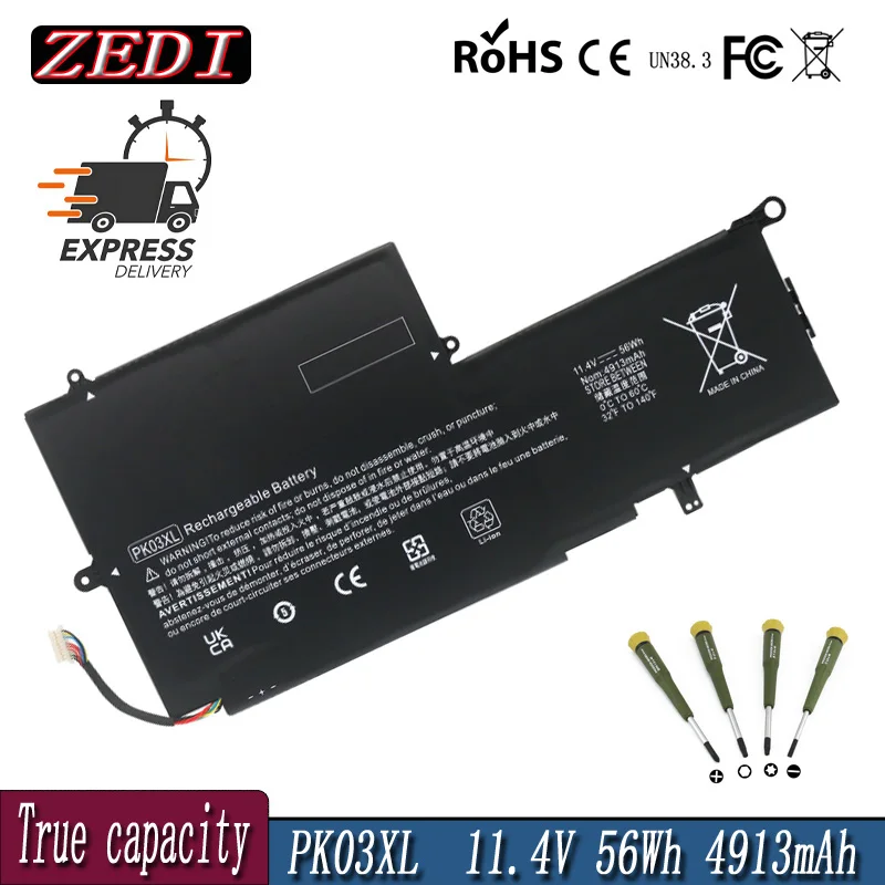 

ZEDI PK03XL Laptop Battery for HP Spectre Pro X360 13 G1 Series M2Q55PA M4Z17PA HSTNN-DB6S 6789116-005 11.4V 56WH