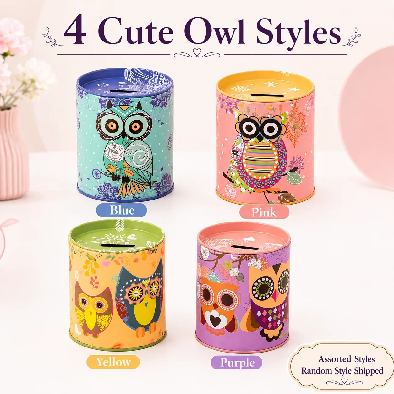 Prize Piggy Bank with Pen Holder, Kids Savings Jar, Kindergarten Birthday Gift for Children